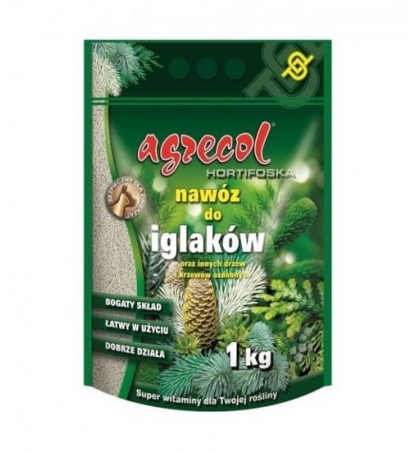 Добриво Hortifoska для хвойних рослин та інших декоративних дерев і чагарників "Agrecol" (1 кг)