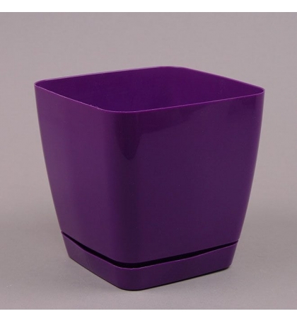 Горщик квадратний з підставкою Form Plastic Toskana, колір -  фіолетовий. 