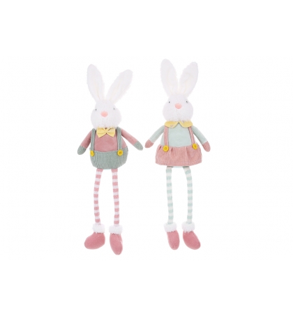 Декоративна м'яка іграшка Кролик з ніжками, що висять 15*8*50см, 2 дизайну 822391