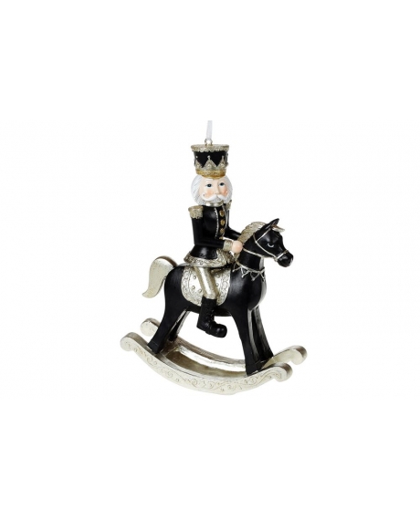 Декоративна підвісна фігурка "Страж на коні", колір - чорний (18 см)