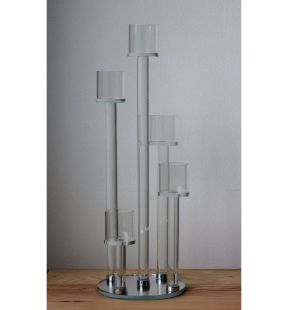 Свічник скляний на 5 свічок (59 см)