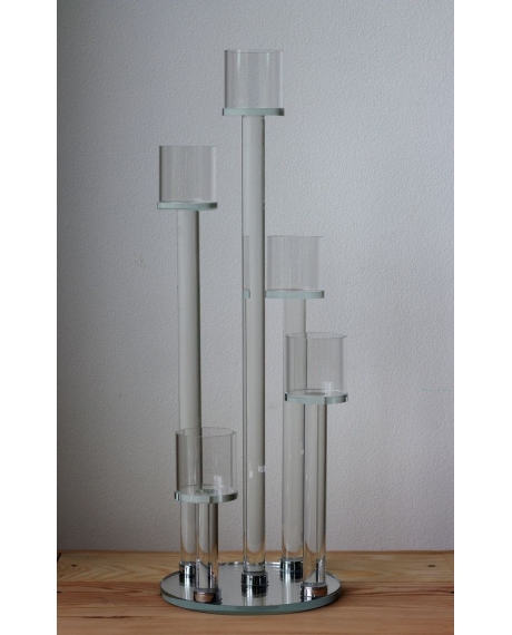 Свічник скляний на 5 свічок (59 см)