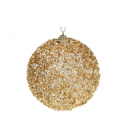 Елочный шар, цвет - золото (размер: 8 см., 10 см.)