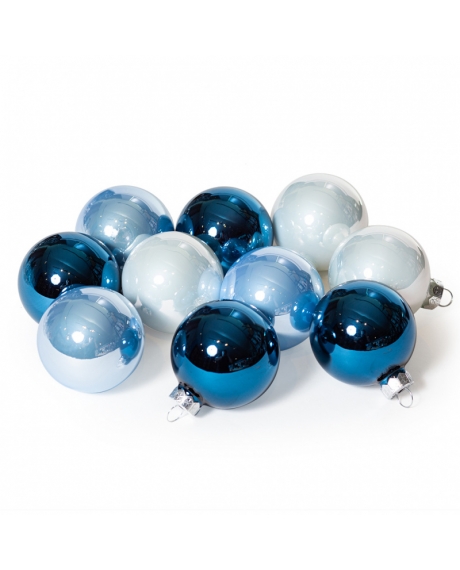 Елочный шар, микс цветов бело-синих оттенков (размер: 6 см.)