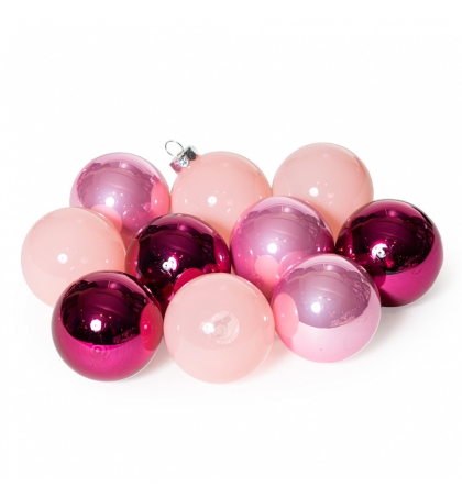 Елочный шар, микс цветов розово-винных оттенков (размер: 6 см.)