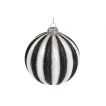 Елочный шар, цвет - чёрный с белым (размер: 8 см., 10 см.)