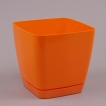 Горшок квадратный с подставкой Form Plastic Toskana, цвет - оранжевый