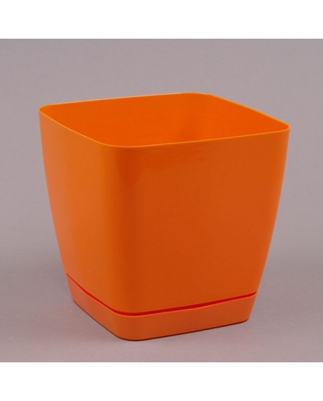 Горшок квадратный с подставкой Form Plastic Toskana, цвет - оранжевый