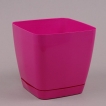 Горщик квадратний з підставкою Form Plastic Toskana, колір - рожевий