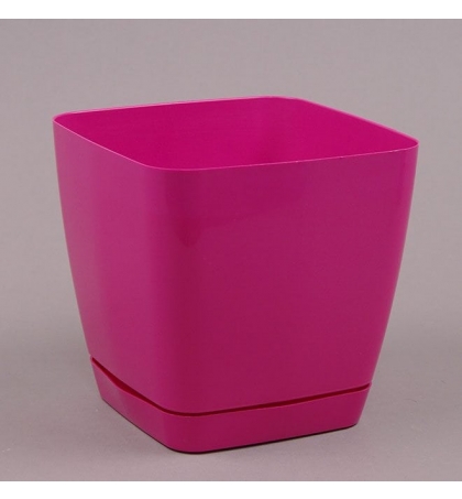 Горшок квадратный с подставкой Form Plastic Toskana, цвет - розовый