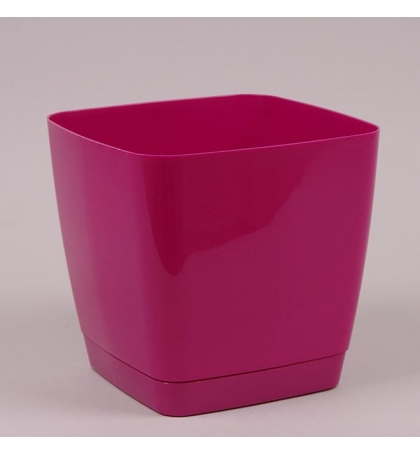 Горшок квадратный с подставкой Form Plastic Toskana, цвет - ягодный
