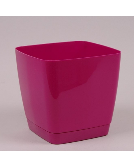 Горшок квадратный с подставкой Form Plastic Toskana, цвет - ягодный