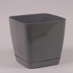 Горщик квадратний з підставкою Form Plastic Toskana, колір - бетон