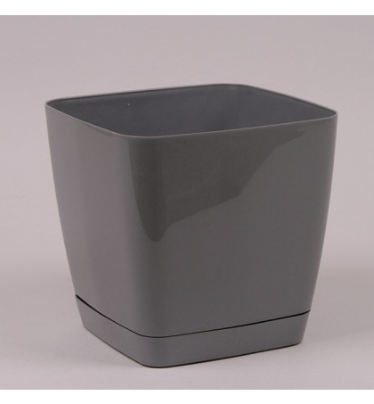 Горшок квадратный с подставкой Form Plastic Toskana, цвет -бетон