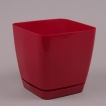 Горщик квадратний з підставкою Form Plastic Toskana, колір -  червоний метал