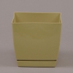 Кашпо квадратное с подставкой Prosperplast Coubi, цвет - кофе с молоком