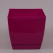 Кашпо квадратное с подставкой Prosperplast Coubi, цвет - фуксия