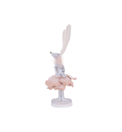 Декоративная статуэтка Зайчиха с кружевными ушами с деткой 11.5*11.5*29см 831851