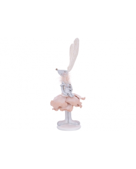 Декоративная статуэтка Зайчиха с кружевными ушами с деткой 11.5*11.5*29см 831851