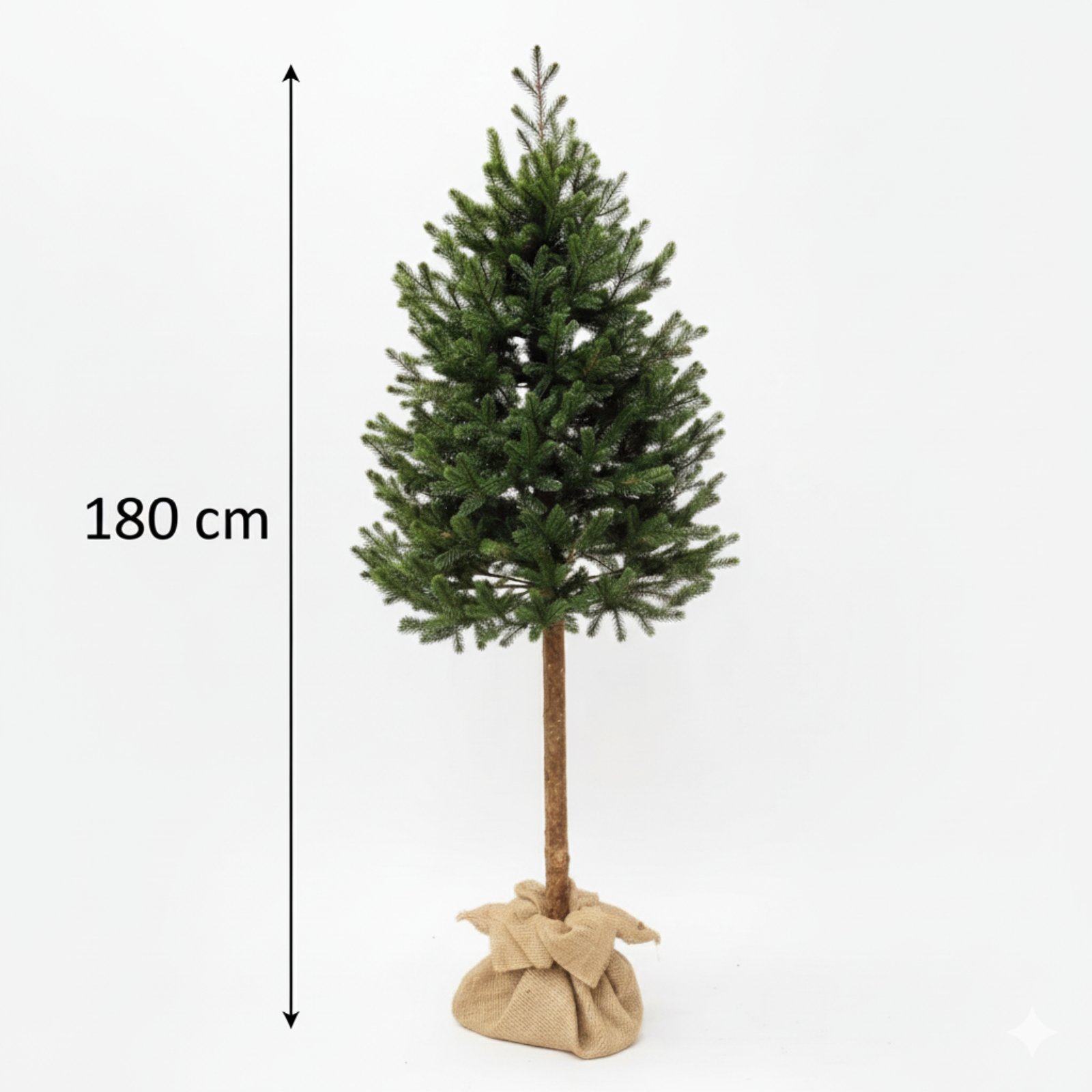 Ялинка Traditional лита на дерев'яному стовбурі 180 см зелена