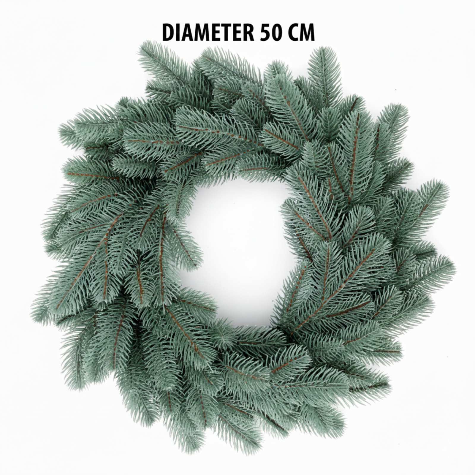 Вінок хвойний Lux литий d-50см блакитний