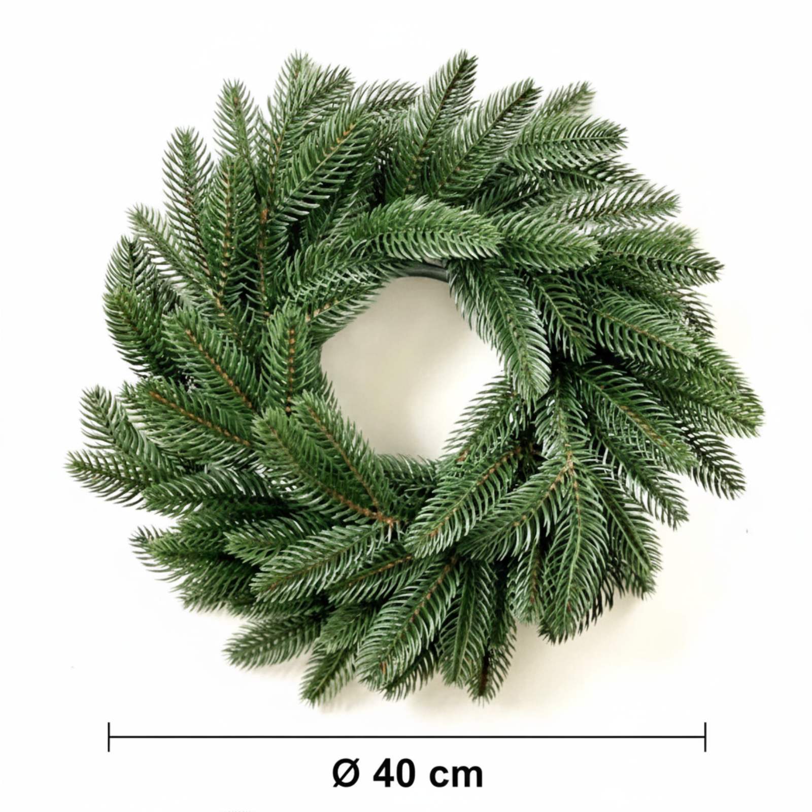 Вінок хвойний Classic 40 см литий зелений