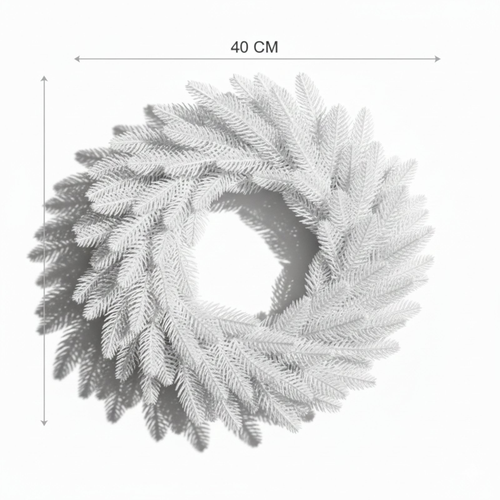 Вінок хвойний Classic литий d-40 см білий