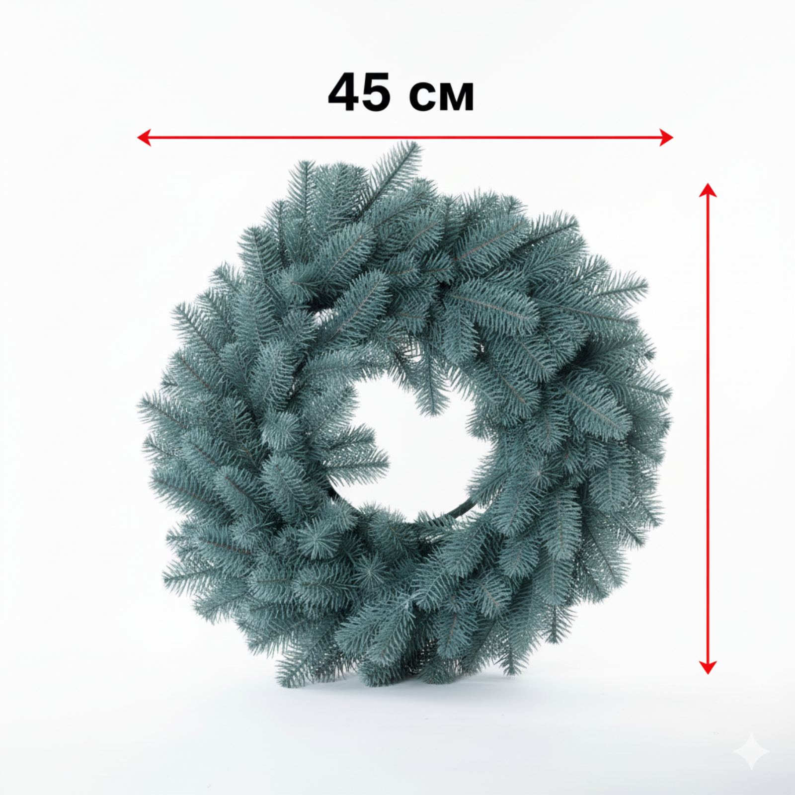 Венок Premium литой 45см голубой