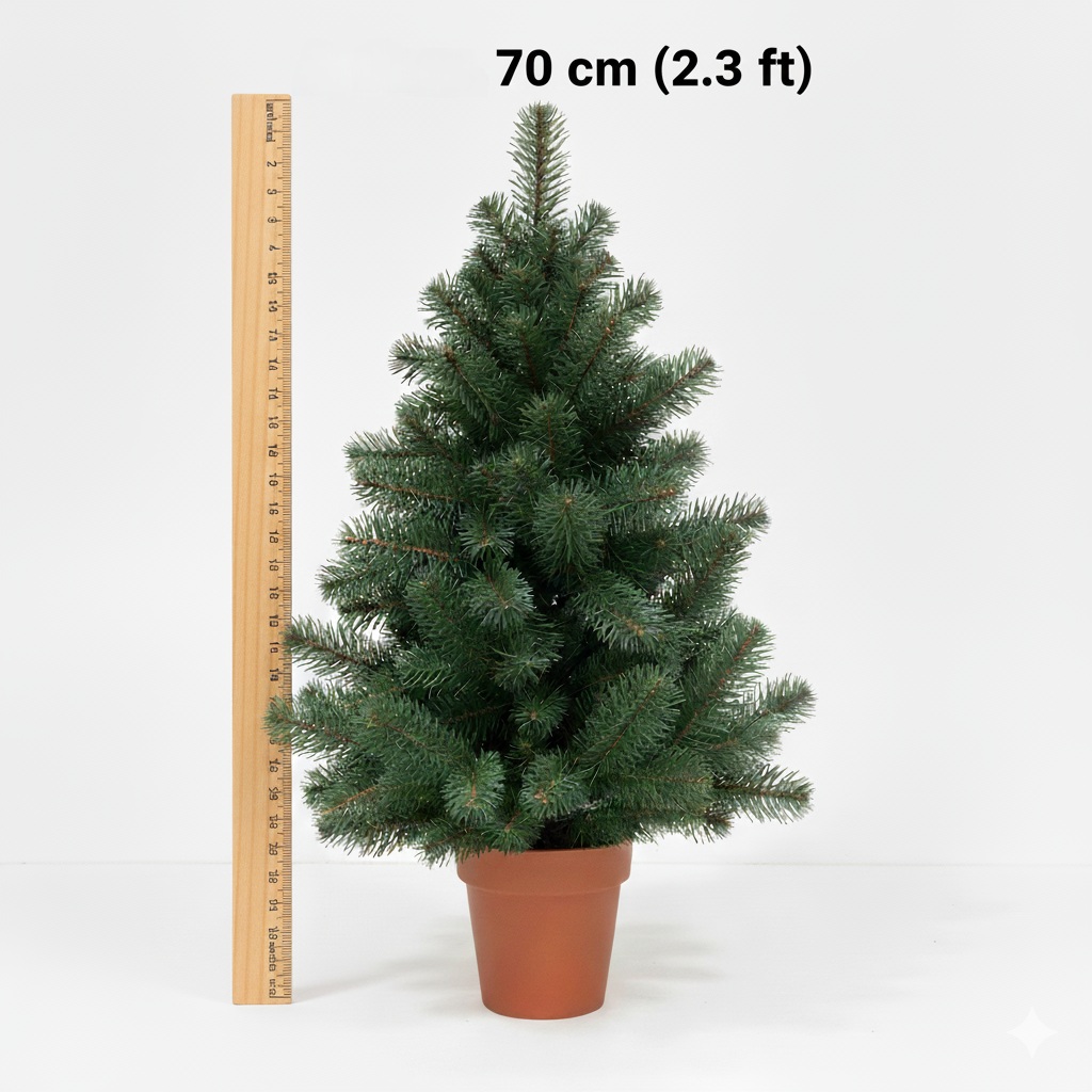 Елка литая Premium 70 см в горшочке зеленая