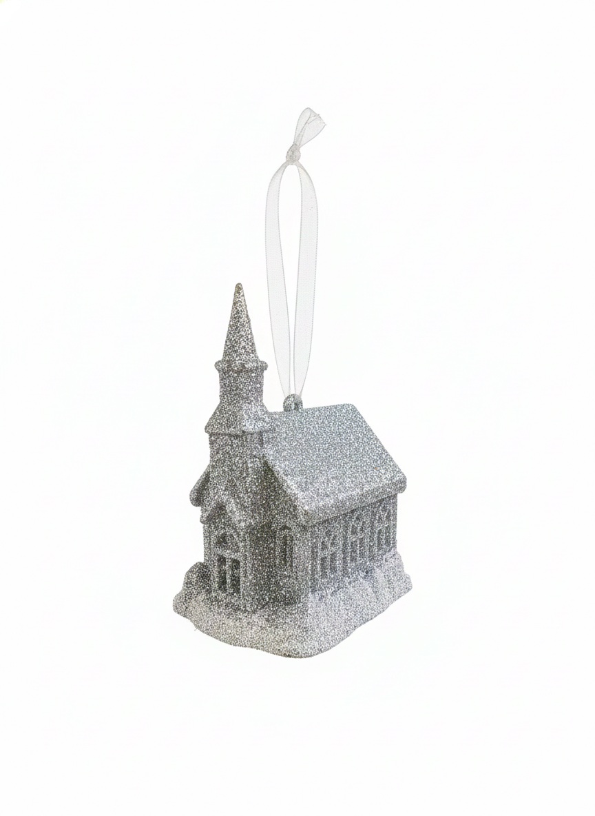 Елочная игрушка Серебряный замок