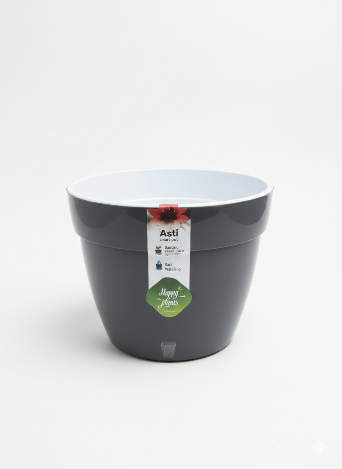 Горшок АСТИ 12л антрацит/белый