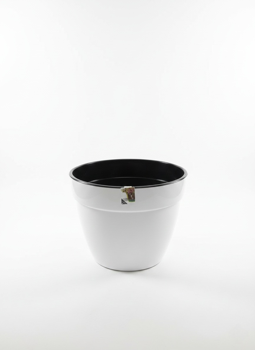 Горшок АСТИ 18л белый/черный