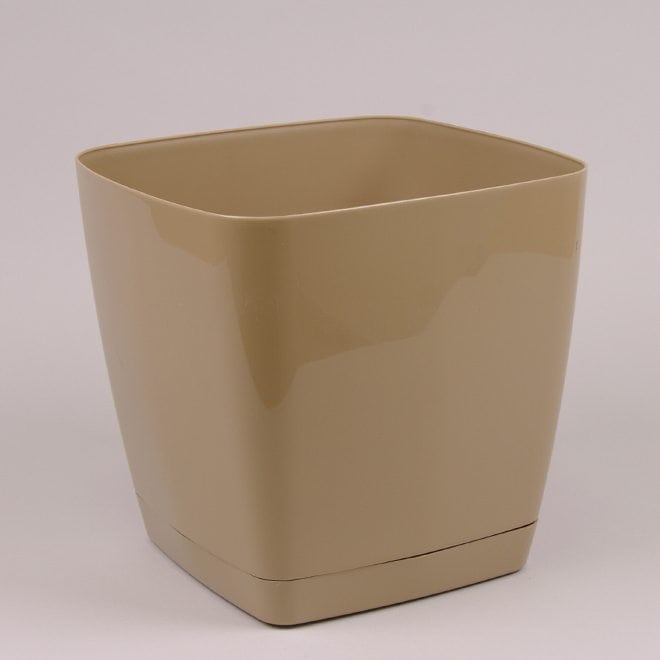 Горщик квадратний з підставкою Form Plastic Toskana, колір - латте 110