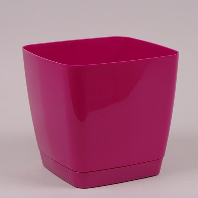 Горшок квадратный с подставкой Form Plastic Toskana, цвет - ягодный 220