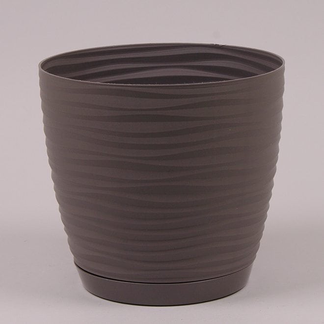 Горшок круглый с подставкой Form Plastic Sahara Petit. Цвет -  камень 130 