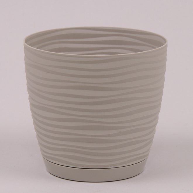 Горшок круглый с подставкой Form Plastic Sahara Petit. Цвет -   светло-серый 130