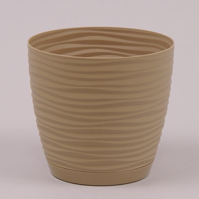 Горшок круглый с подставкой Form Plastic Sahara Petit. Цвет -  латте 150