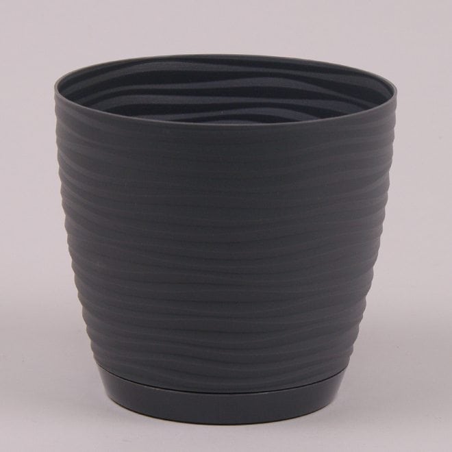 Горшок круглый с подставкой Form Plastic Sahara Petit. Цвет - антрацит 150