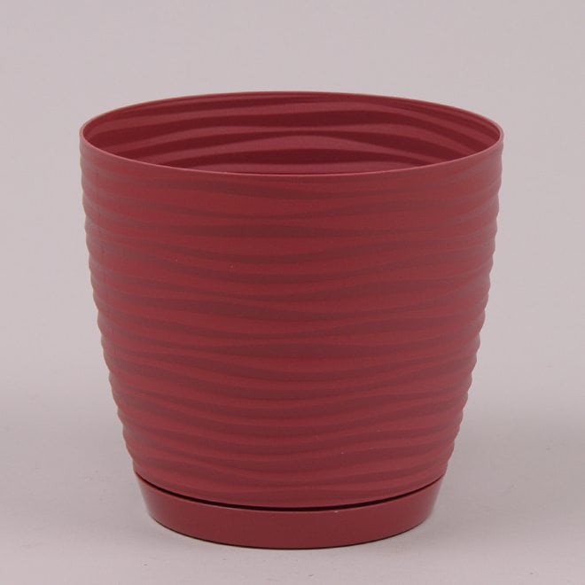 Горшок круглый с подставкой Form Plastic Sahara Petit. Цвет -  марсала 190