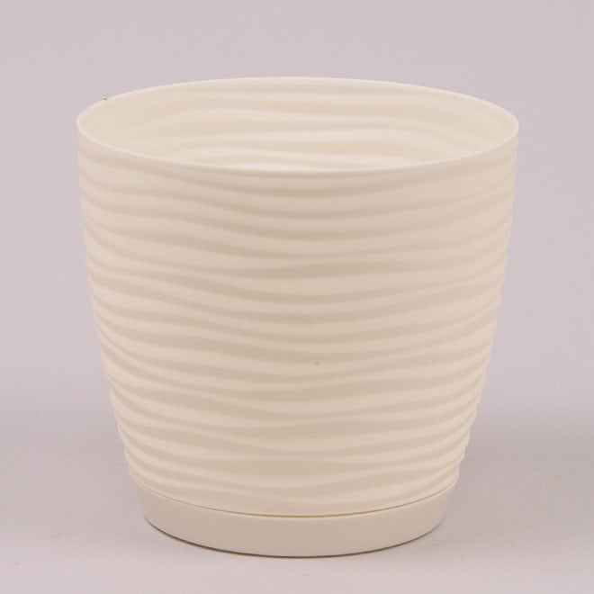  Горщик круглий із підставкою Form Plastic Sahara Petit. Колір крем 270