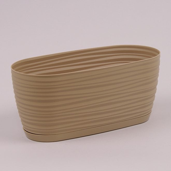 Горщик овальний із підставкою Form Plastic Sahara Petit. Колір - латте 270