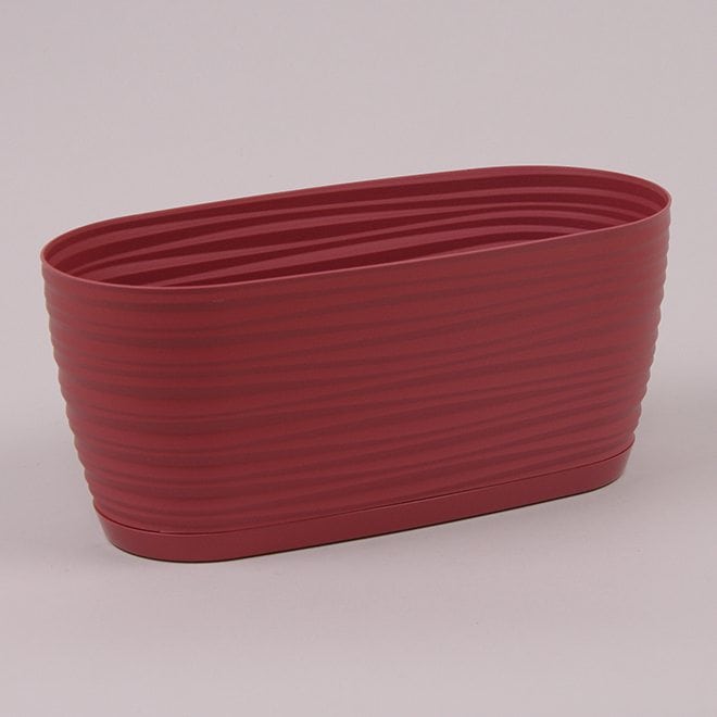 Горщик овальний із підставкою Form Plastic Sahara Petit. Колір - марсала 310