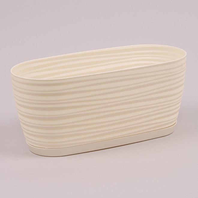 Горшок овальный с подставкой Form Plastic Sahara Petit. Цвет - крем 270 