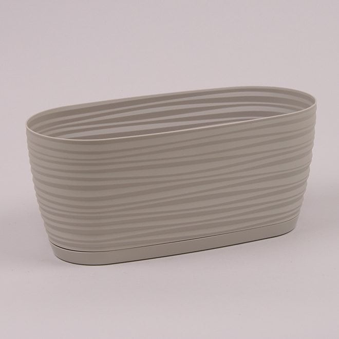 Горшок овальный с подставкой Form Plastic Sahara Petit. Цвет - серо-беж 270