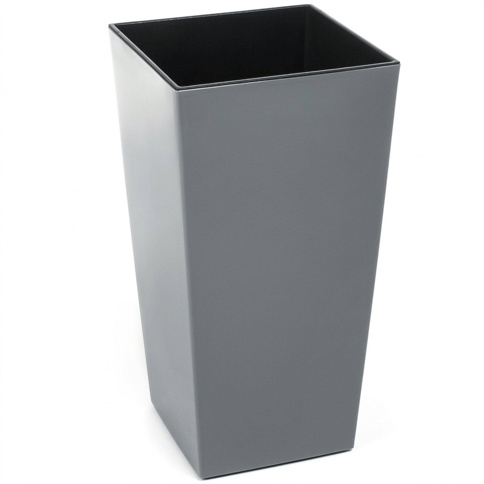 Кашпо із внутрішньою вставкою Lamela Finezja.Текстура Глянець. Колір - сірий - 300