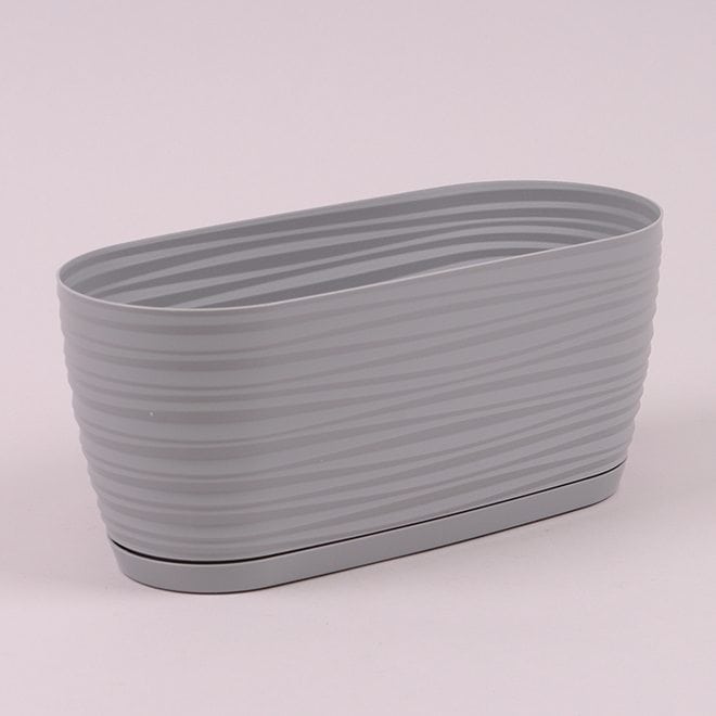 Горшок овальный с подставкой Form Plastic Sahara Petit. Цвет -  платина 270 