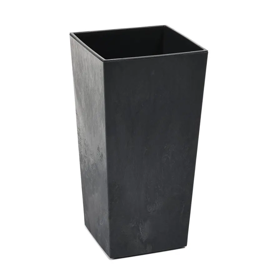 Кашпо с внутренней вставкой Lamela Finezja.Текстура Глянец. Цвет - Эко серый бетон - 350