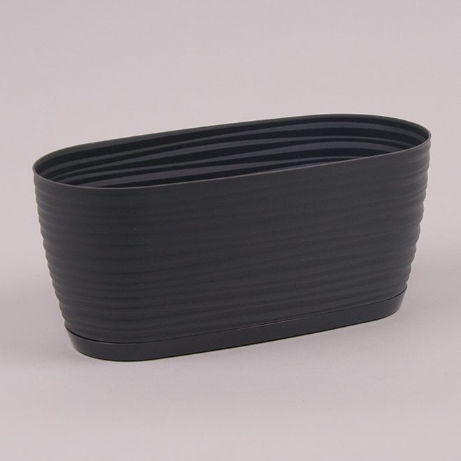 Горшок овальный с подставкой Form Plastic Sahara Petit. Цвет -  антрацит 270