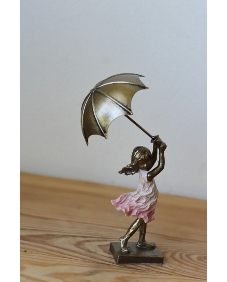 Декоративна фігурка "Дівчинка під парасолькою" (14 см)
