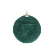 Елочный шар бархатный с золотой нитью, цвет - глубокий зелёный (размер: 8 см., 10 см.)